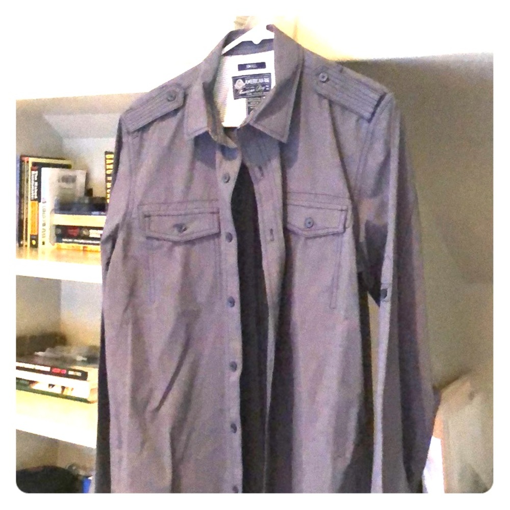 American Rag causal button up (s) (gray)